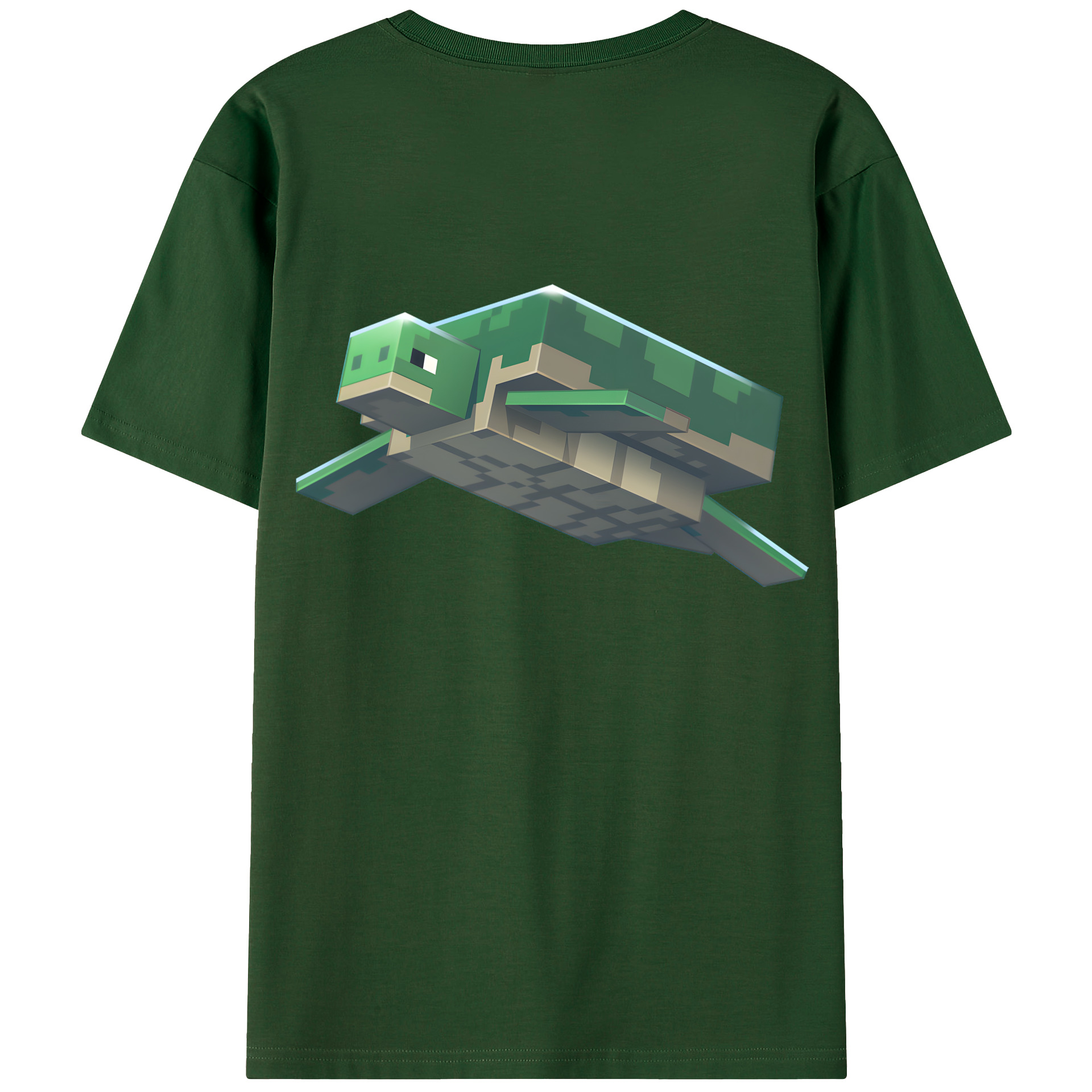 （画像用） マインクラフト ブロックの世界 Minecraft MC Block world 綿100％半袖Tシャツ（背面プリント）